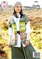 Knitting Pattern - King Cole 5907 - Nordic Chunky - Ladies Cardigan and Waistcoat